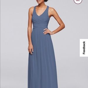 Never worn mesh bridesmaid dress steel blue